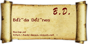 Béda Dénes névjegykártya